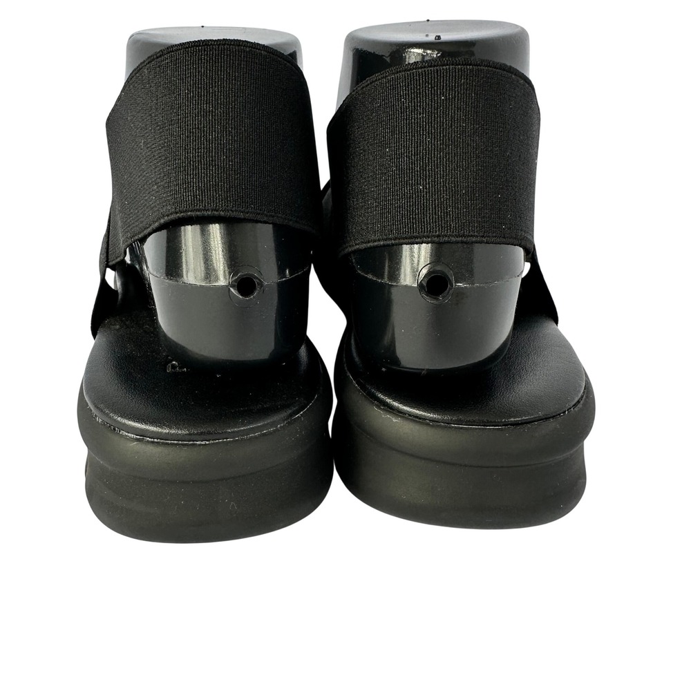 Rapisardi Ron White Black Elastic Cross Strap Wedge Sandals Made in Italy EU 41 - Picture 5 of 13